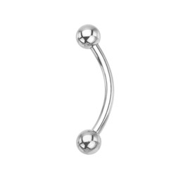 Pierced Owl 16GA EO Gas Sterilized Grade 23 Titanium Curved Barbell Eyebrow Ring (Curved Ball)