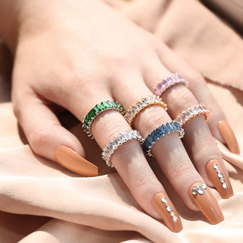 Art Deco Style AAA CZ Simulated Pink Tourmaline Emerald Cut