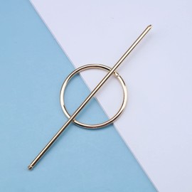 Iaceble Minimalist Hollow Circle Hair Slide Gold Circle Hair Stick Barrette Open Circle Hair Clip Geometry Bun Holder Clips Circle Hair Barrette Accessory for Women and Girl Metal Headpiece