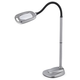 LIGHT IT! By Fulcrum, 20072-401 MultiFlex LED Floor Magnifier Lamp, Silver, Single pack