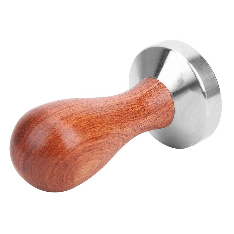 51mm Stainless Steel Coffee Tamper Wooden Handle Coffee Powder Hammer
