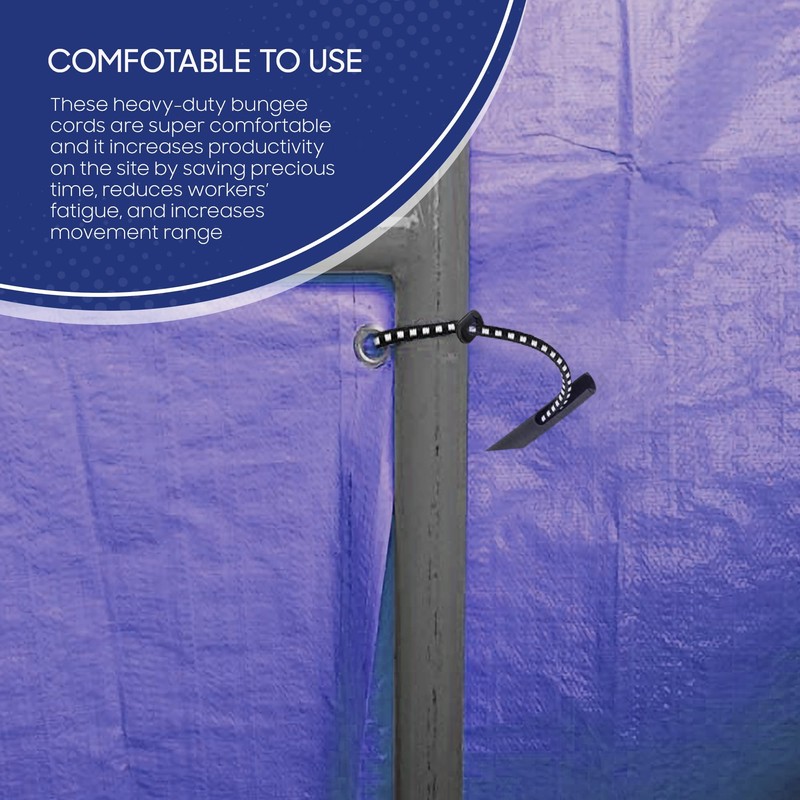 Tarps Now 8” Bungee Cords with Adjustable Loop End -
