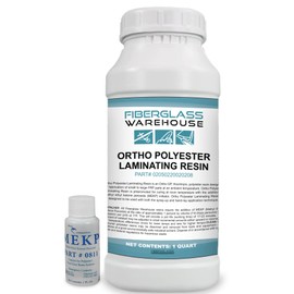Fiberglass Warehouse Polyester Laminating Resin - Quart Kit- Marine Grade - Catalyst Included- Fiberglass, Boat Repair, Decks, RV, Auto, General Purpose