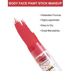 Jutqut Professional Red Face Paint Stick, Body Paint, Camo Face Paint, Cosplay Makeup, Hair Dye Stick, Grease Foundation, Waterproof SFX Witch Makeup