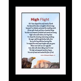 WeSellPhotos John Gillespie Magee, Jr High Flight Poster, Print, Picture or Framed Photograph (20X26 Double Matted to 13x19 Framed)