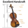 FDT&ENJOY Violin for Beginners Adults,3/4 Violin Full Size Acoustic Violins,