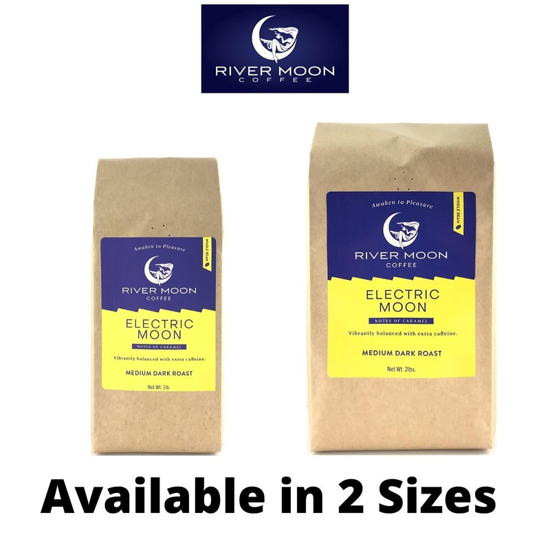 River Moon Coffee, Electric Moon High Caffeine Coffee, Whole Beans,