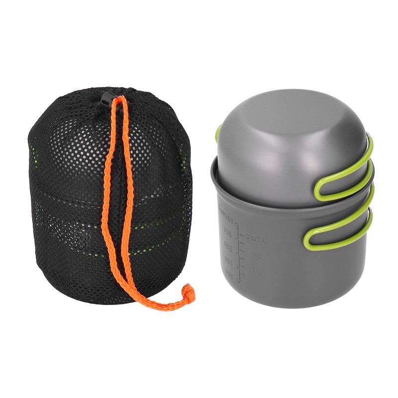 4pcs Camping Pot Kit Multi Layers Anti Scalding Design Camping