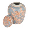 Creative Co-Op Decorative Ceramic Ginger Jar with Lid, Blue and