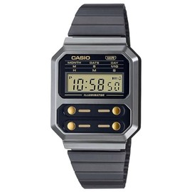 Casio Collection Vintage Men's Digital Watch, black/gold, Strap