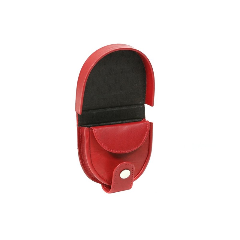 Coin Box DOLPHIN, Genuine Leather, red - ''LEAS Special-Edition''
