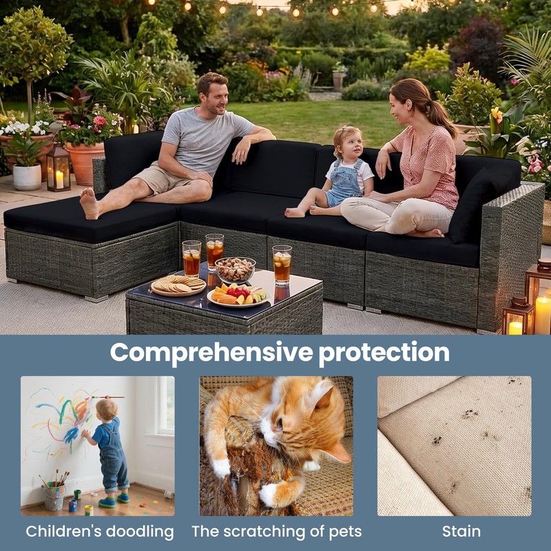 4Pcs Outdoor Cushion Covers Stretch Patio Cushion Covers Sofa Cushion