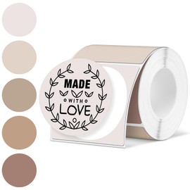 Ctosree 5 Colors Circle Thermal Sticker Labels Self Adhesive Round Direct Thermal Labels Multipurpose Printer Stickers for DIY, Name Tag 250 Pcs/1 Roll(Morandi Autumn,1.5 Inch)