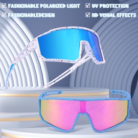 Guiqulai 2Pcs Youth Polarized Sunglasses Kids Baseball Glasses UV400 Protection Sports Sun Glasses Lightweight Shades for Boys Girls Volleyball Cycling Running Beach Outdoor Activities