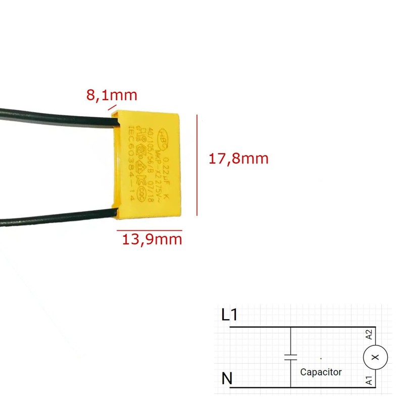 LED Suppression Capacitors, Safety Capacitors for Flashing, Glowing LED Suppression