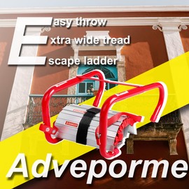 Adveporme 2 Story Fire Escape Ladder, Safety Ladder with Anti-Slip Rungs, Portable Emergency Escape Ladder (15 Feet)