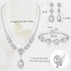 Jstyle Rhinestone Bridal Jewelry Set Necklace Bracelet Clip On Earrings