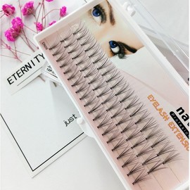 Yaweiya Individual Cluster Eyelashes, Flower-Shaped Natural Silk, Dn06 - 10 Packs, 60 Clusters Free Size/C Curl Thickness 0.07-10mm 10ea
