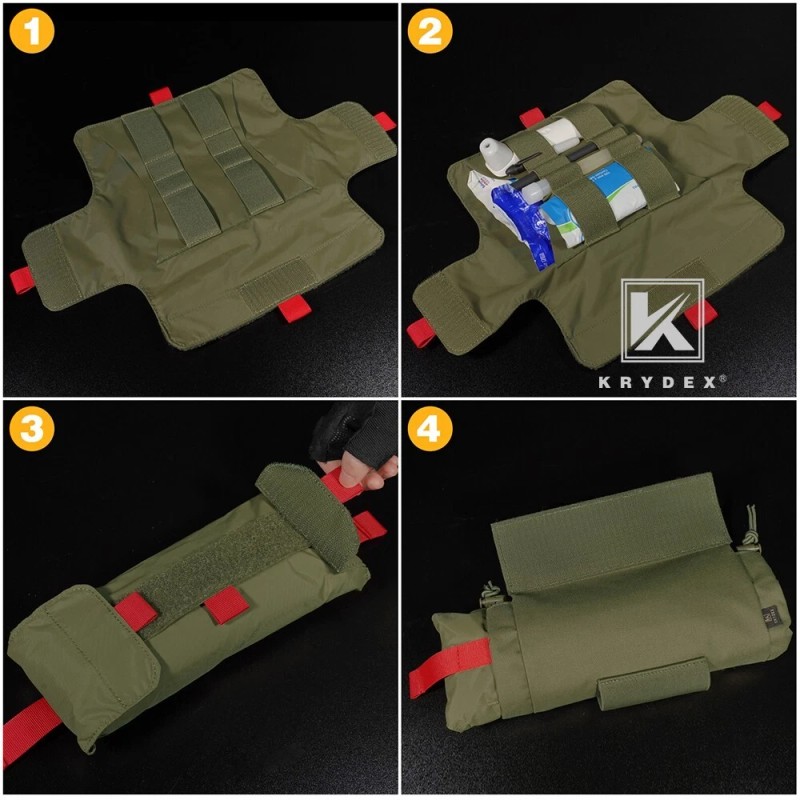 KRYDEX Tactical Roll Up IFAK Drop Pouch Medical EMT First