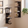 LitaEther Versatile 4 Tier Wall Shelf Unit,Black Lack Wall Shelf,Display