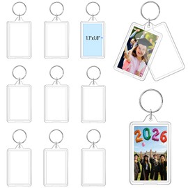 9 Pcs Photo Keychain (1.3 x 2inch) Mini Picture Frame Keychain