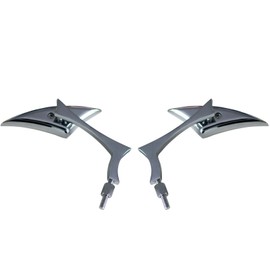 MotorToGo CHROME SPEAR ALUMINUM MINI MIRRORS Compatible for 2008 Yamaha Raider XV1900CX