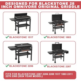 Upgrade Hinged Lid for Blackstone 28 Inch Omnivore Griddle 1517 1883 2206 2287 2269 2270 Grill, Flat Top Griddle Lid with Thermometer for Blackstone 5857