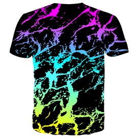 Yasswete Shirts for Men 3D Print Colorful T-Shirts Women Unisex Summer Graphic Fashion Tees Adult Funny Casual Tops Tees for Youth Size L