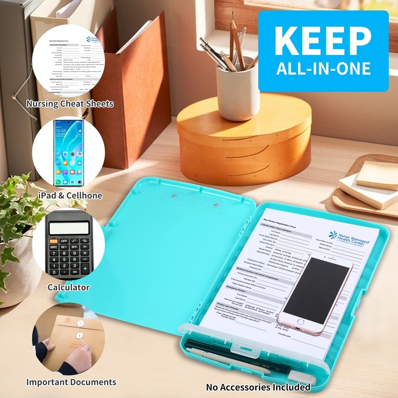 DMFLY Clipboard with Storage, Heavy Duty Clipboards with Pen Holder,