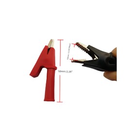 GDQLCNXB Full Insulated Crocodile Clips with 4mm Socket Banana Jack Copper Test Clamp Wire Clip Alligator Clips 30A,Red 5Pcs, Black 5Pcs