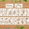 Tuperoymse 16 Pieces Leaves Stencil Reusable Sheet Painting Stencil Sheet