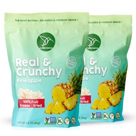 Colibreeco, Freeze-Dried Pineapple 1.6 Ounce (Pack of 2) Real and Crunchy, Non-GMO and Vegan, 100% Fruit, No Sugar and Additives, Kosher, Excellent for Healthy Snacks and Smoothies.
