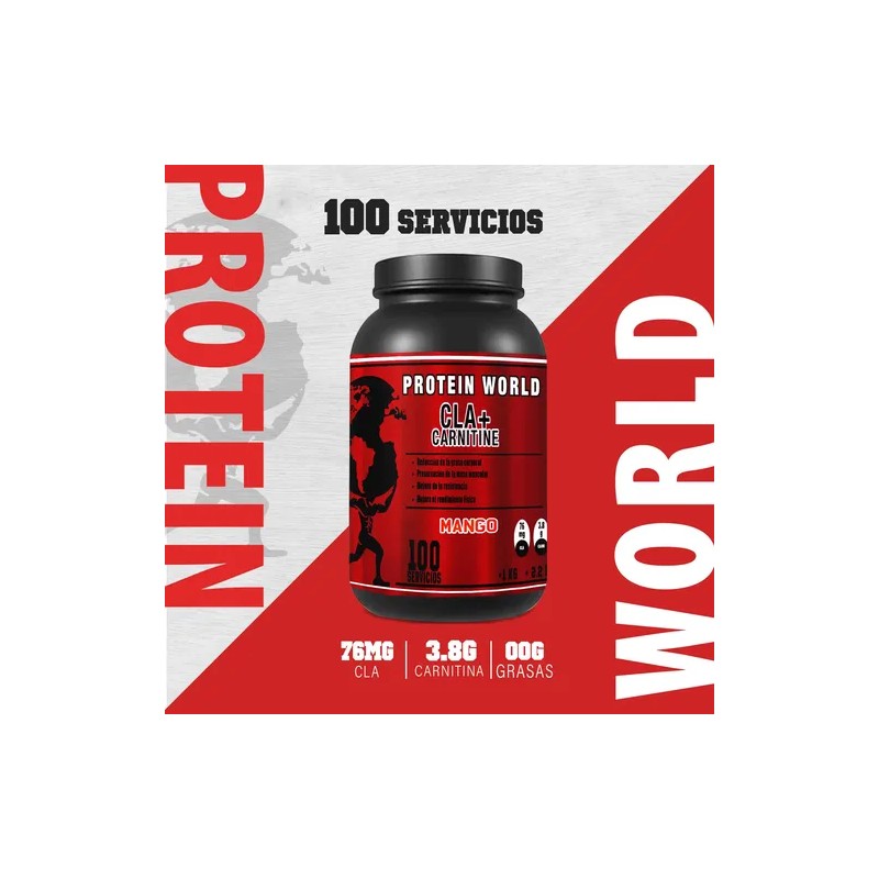 Aminoácidos Cla - Carnitina Protein World 1kg 100servicios