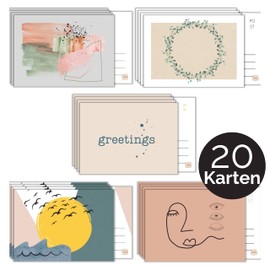BLATT PAPIER® 20 x premium postcards (matte) made of postcard card with elegant coating - stylish postcards - made in Germany