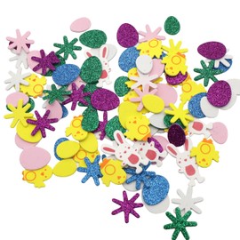 100PCS Easter Stickers for Children,Easter Foam Stickers,Kids Decorations Craft,DIY Crafts Sticker for Window/Scrapbooking/Books/Bonnet Ornaments Making,The Shapes of Bunny,Egg and Chicks Sticker