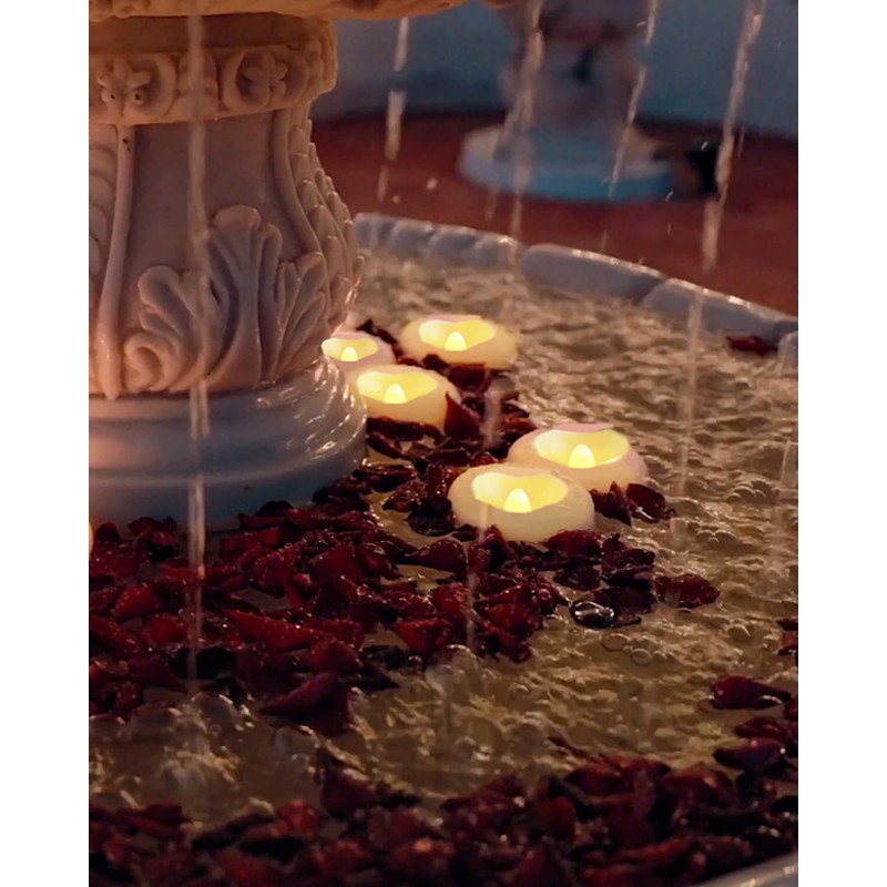 Auemaniliy 48-Pack 2” Floating Candle, 200 Hour Water Activated Warm