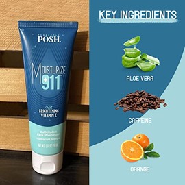 Perfectly Posh Crema facial hidratante 911 con cafeína, 3 onzas líquidas | Contains Caffeine, Hyaluronic Acid, and Orange Peel Oil, Face Moisturizer f