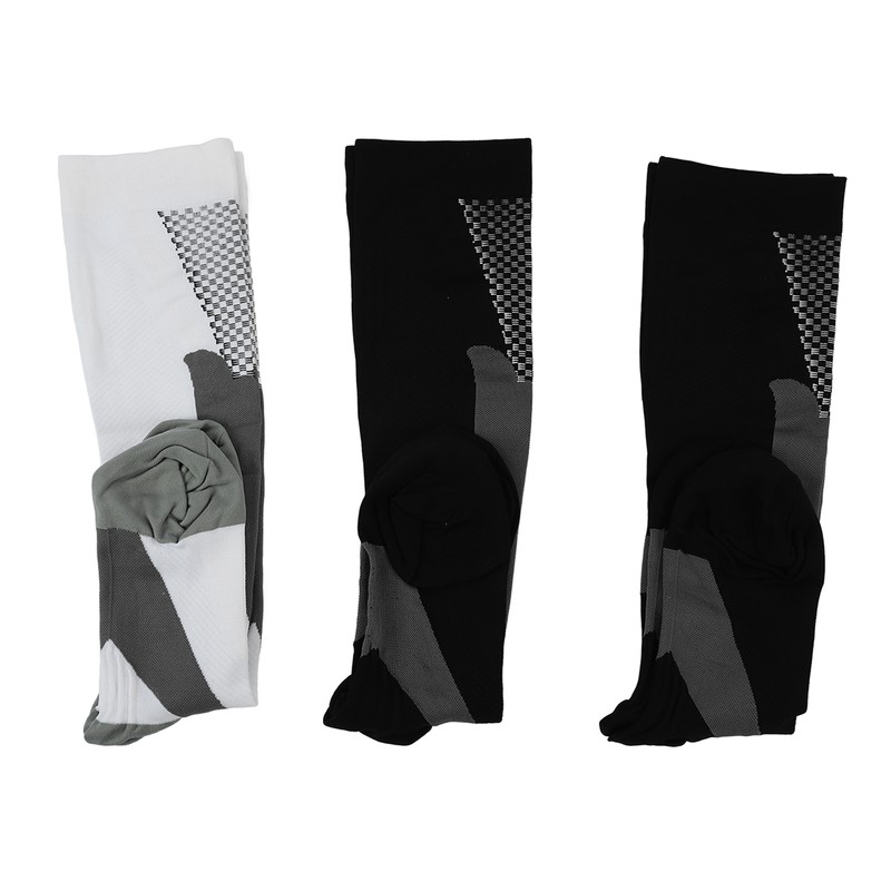 3 Packs Compression Socks Nylon Wire Ventilate Athletic Calf Socks
