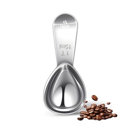 Coffee Measuring Spoon - 1 Tbsp (15ml) Capacity - Short Handle Stainless Steel Coffee Scoop - Fits Coffee Canisters & Protein Powder Containers