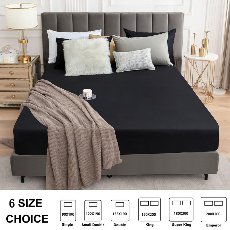 Sufdari Waterproof Mattress Protector King,150x200cm Mattress Cover for Bed,30cm Deep
