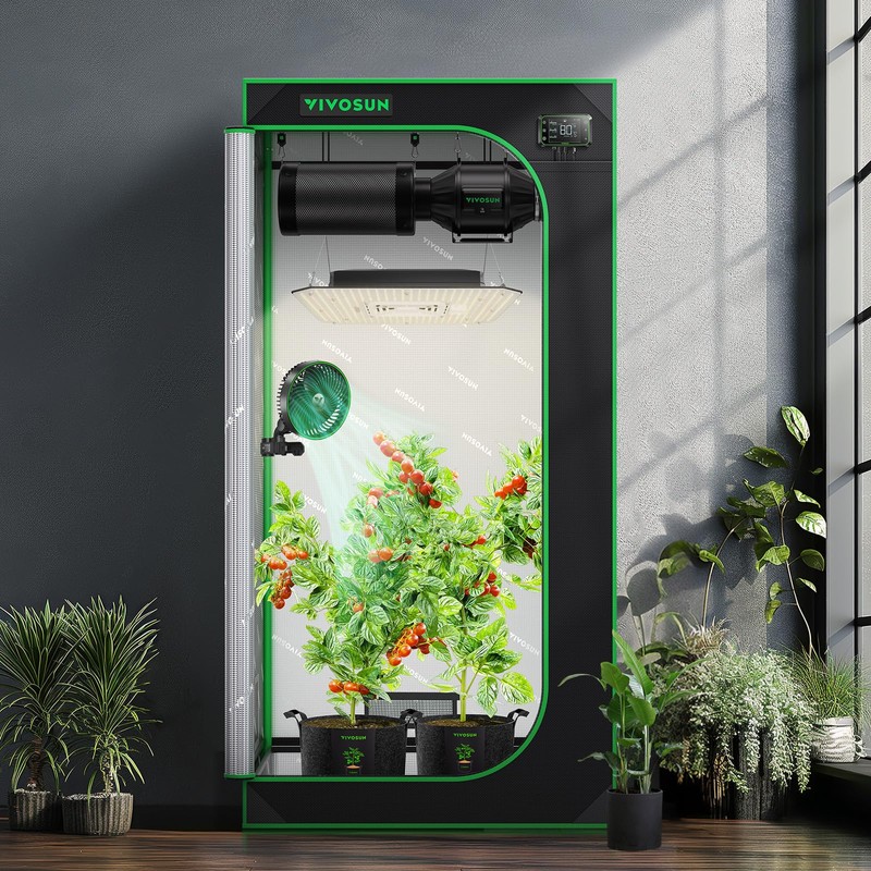 VIVOSUN S276 32"x32"x63" Grow Tent, High Reflective Mylar with Observation