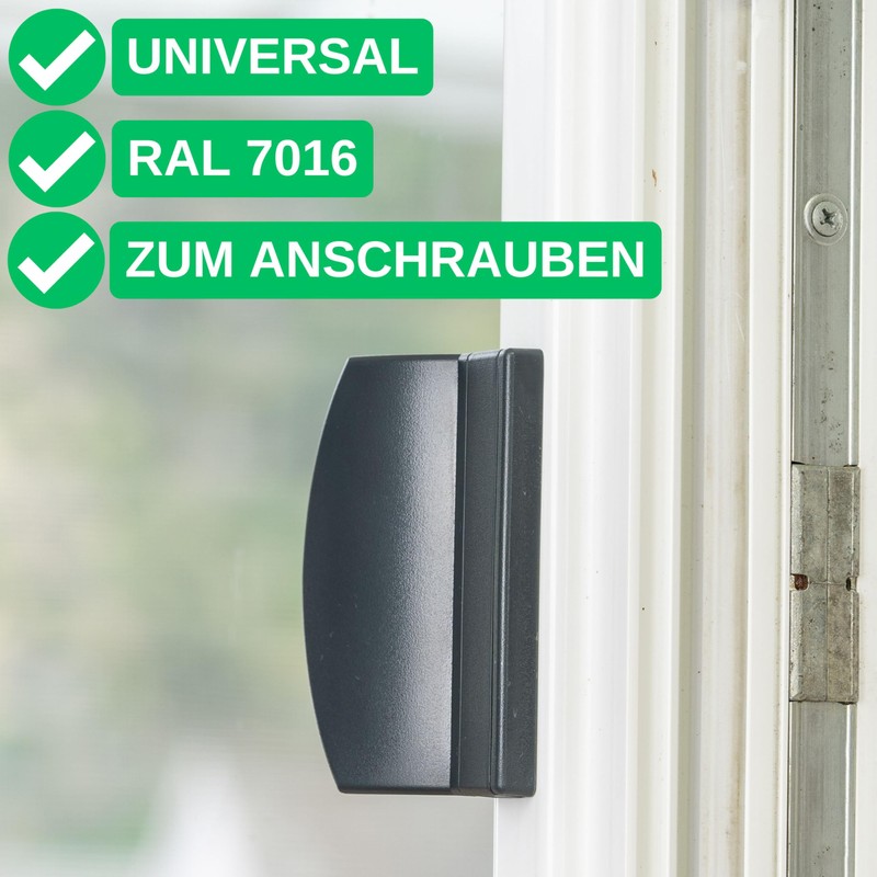 Door Pull Handle in Grey RAL 7016, ASA Plastic, for