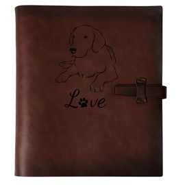 Photo Album 4x6 200 Photos, Genuine Leather Photo Albums with Writing Space with 30 Writing Paper, Travel Family Wedding Kids Graduation Baby Picture Album Scrapbook Photo Album (Dog) Labrador Gifts