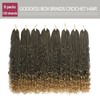 T27 Boho Box Braids Crochet Hair 18 Inch Ombre Goddess