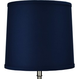 FenchelShades.com 10" Top Diameter x 11" Bottom Diameter 10" Height Fabric Drum Lampshade Washer Attachment (Navy Blue)