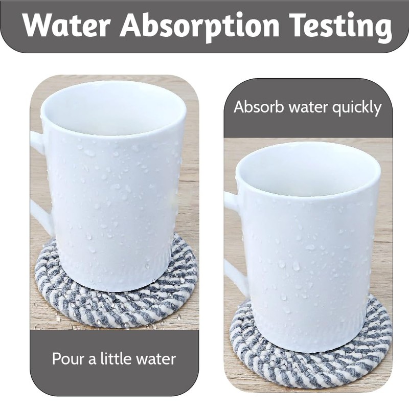 8 Pieces Coasters for Drinks,Braided Coasters Heat-Resistant for Home Coffee