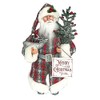 16" Standing Plaid Santa "Merry Christmas To All" Figure with