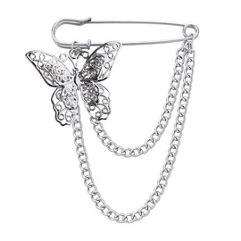 Butterfly Brooch Pin Y2k Decor Pins Brooches for Women Girls Shawl Pin Collar Hanging Chains Butterfly Pins Vintage Sweater Clips for Women Girls Coat Shawl Brooch Lapel Pins Brooch Chain