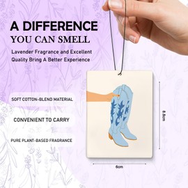 Dilemat Coastal Cowgirl Air Freshener for Car,Preppy Beach Western Howdy Air Freshener Hanging 3 Pcs for Closet Drawer Books Bathroom,Blue Western Car Mirror Decor Accessories for Women