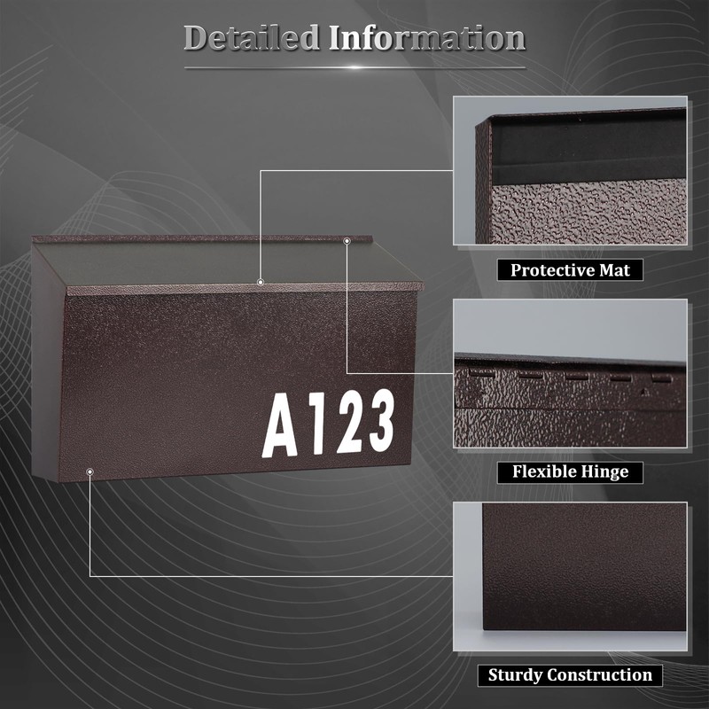 Dalmbox Wall-Mount Mailbox Large Mailbox for Post Rust-Proof Galvanized Steel